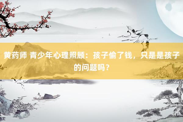 黄药师 青少年心理照顾：孩子偷了钱，只是是孩子的问题吗？