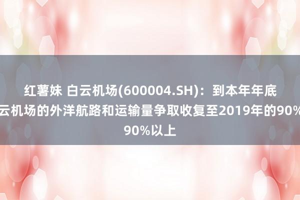 红薯妹 白云机场(600004.SH)：到本年年底，白云机场的外洋航路和运输量争取收复至2019年的90%以上