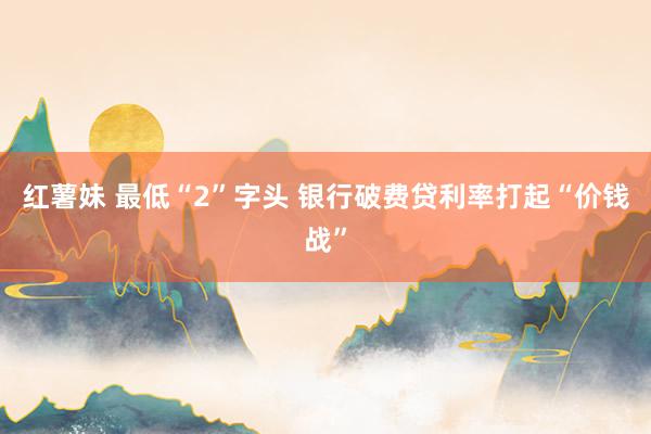 红薯妹 最低“2”字头 银行破费贷利率打起“价钱战”