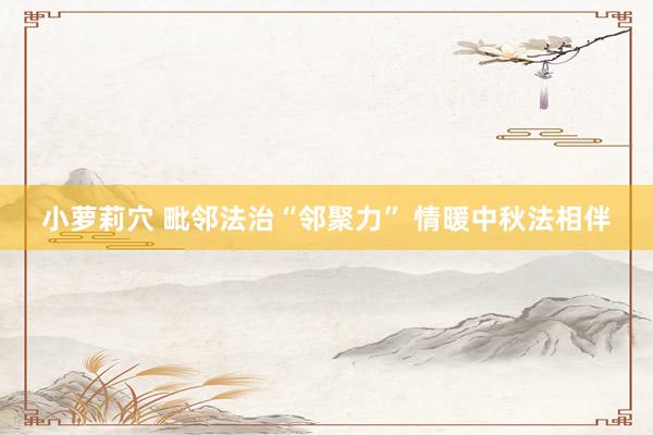 小萝莉穴 毗邻法治“邻聚力” 情暖中秋法相伴
