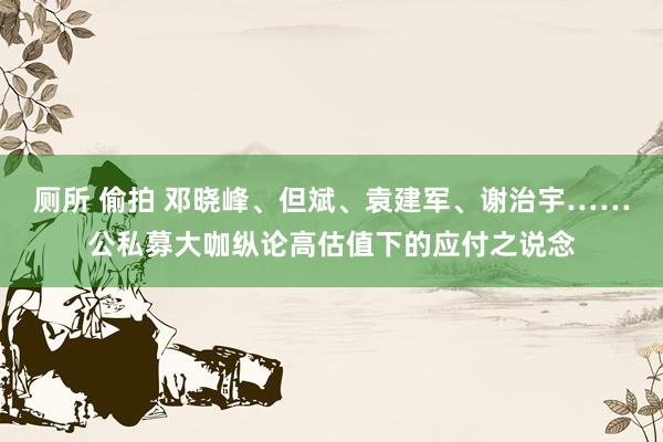 厕所 偷拍 邓晓峰、但斌、袁建军、谢治宇……公私募大咖纵论高估值下的应付之说念