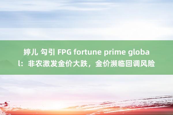 婷儿 勾引 FPG fortune prime global：非农激发金价大跌，金价濒临回调风险