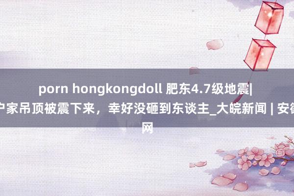 porn hongkongdoll 肥东4.7级地震| 住户家吊顶被震下来，幸好没砸到东谈主_大皖新闻 | 安徽网