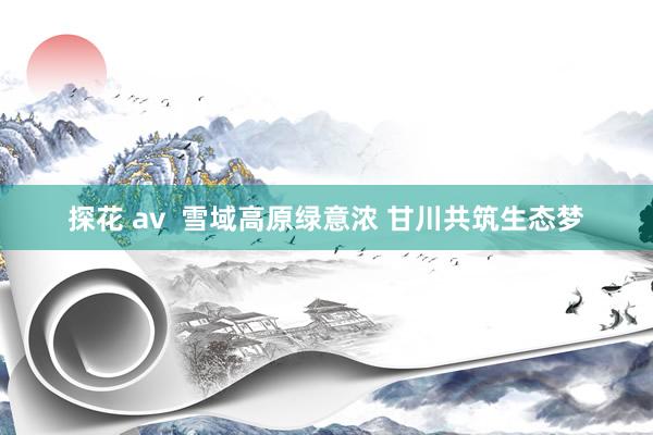 探花 av  雪域高原绿意浓 甘川共筑生态梦