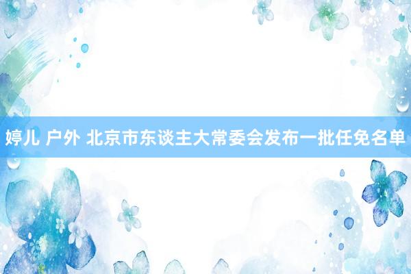 婷儿 户外 北京市东谈主大常委会发布一批任免名单