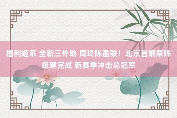 福利姬系 全新三外助 周琦陈盈骏！北京首钢豪阵组建完成 新赛季冲击总冠军