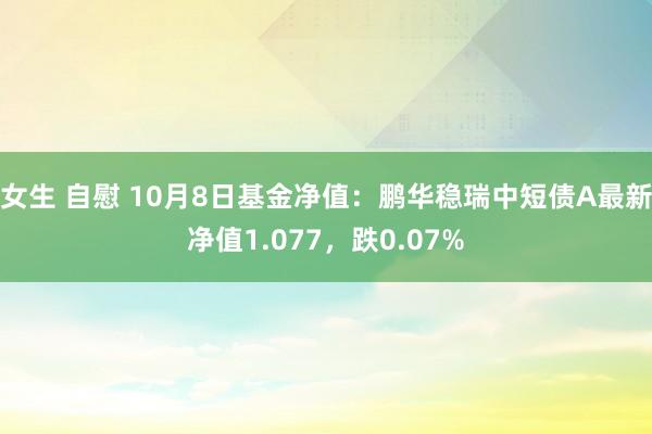 女生 自慰 10月8日基金净值：鹏华稳瑞中短债A最新净值1.077，跌0.07%