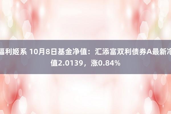 福利姬系 10月8日基金净值：汇添富双利债券A最新净值2.0139，涨0.84%