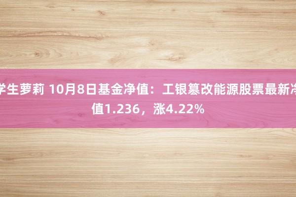 学生萝莉 10月8日基金净值：工银篡改能源股票最新净值1.236，涨4.22%