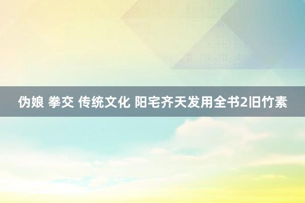 伪娘 拳交 传统文化 阳宅齐天发用全书2旧竹素