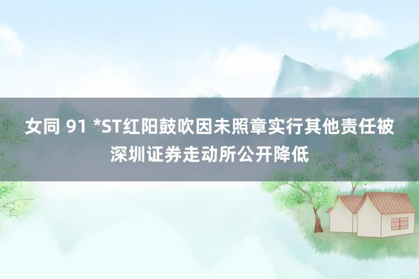 女同 91 *ST红阳鼓吹因未照章实行其他责任被深圳证券走动所公开降低