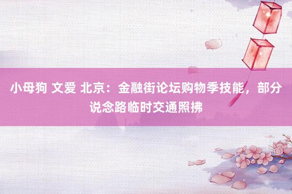 小母狗 文爱 北京：金融街论坛购物季技能，部分说念路临时交通照拂