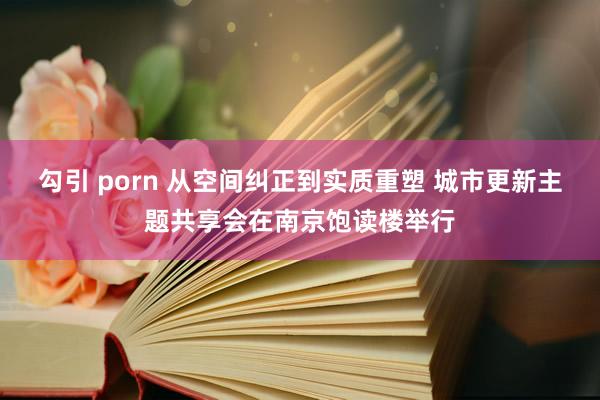 勾引 porn 从空间纠正到实质重塑 城市更新主题共享会在南京饱读楼举行