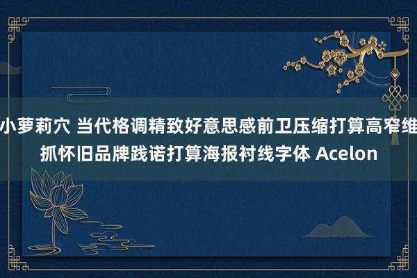 小萝莉穴 当代格调精致好意思感前卫压缩打算高窄维抓怀旧品牌践诺打算海报衬线字体 Acelon