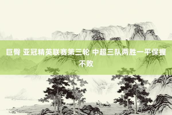 巨臀 亚冠精英联赛第三轮 中超三队两胜一平保握不败