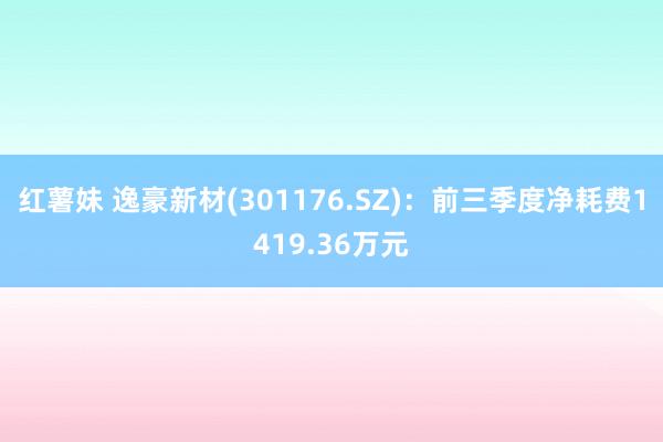 红薯妹 逸豪新材(301176.SZ)：前三季度净耗费1419.36万元