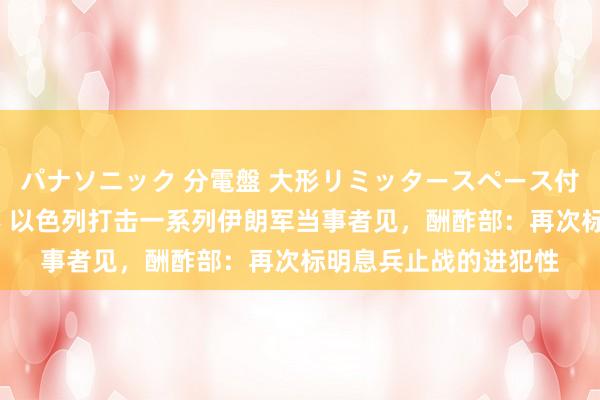 パナソニック 分電盤 大形リミッタースペース付 露出・半埋込両用形 以色列打击一系列伊朗军当事者见，酬酢部：再次标明息兵止战的进犯性