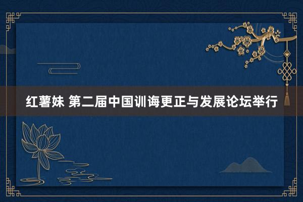 红薯妹 第二届中国训诲更正与发展论坛举行