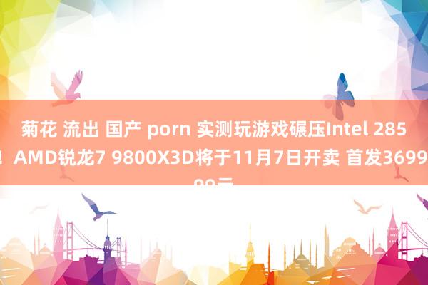 菊花 流出 国产 porn 实测玩游戏碾压Intel 285K！AMD锐龙7 9800X3D将于11月7日开卖 首发3699元
