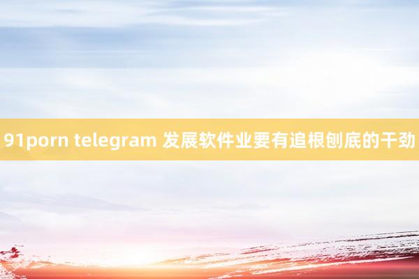 91porn telegram 发展软件业要有追根刨底的干劲