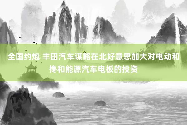 全国约炮 丰田汽车谋略在北好意思加大对电动和搀和能源汽车电板的投资