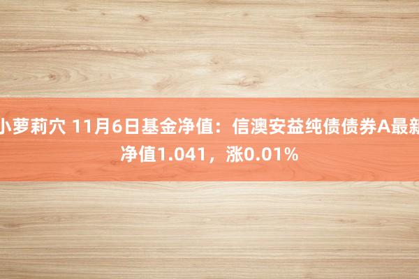 小萝莉穴 11月6日基金净值：信澳安益纯债债券A最新净值1.041，涨0.01%