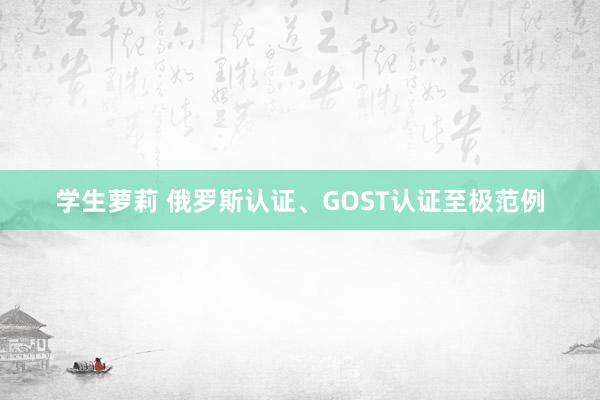 学生萝莉 俄罗斯认证、GOST认证至极范例