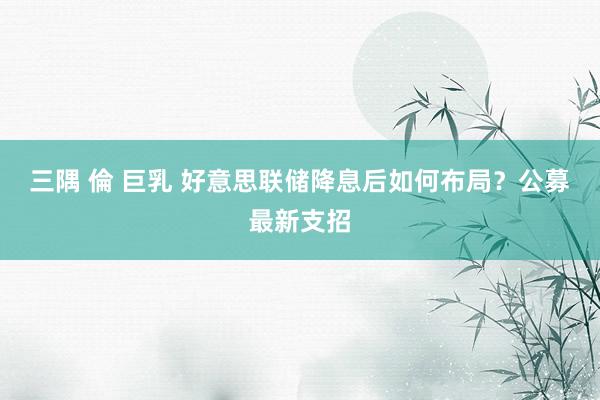 三隅 倫 巨乳 好意思联储降息后如何布局？公募最新支招