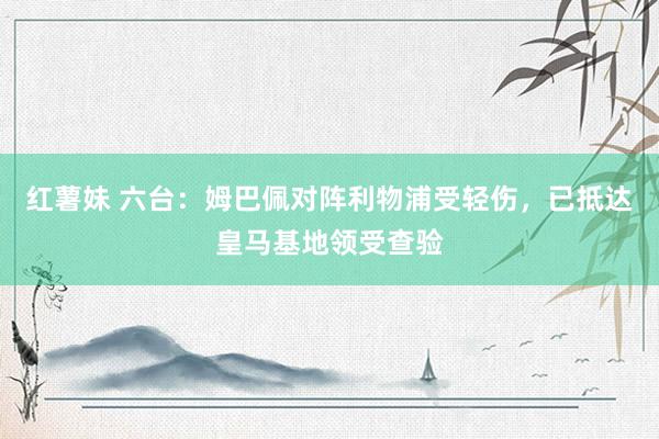 红薯妹 六台：姆巴佩对阵利物浦受轻伤，已抵达皇马基地领受查验