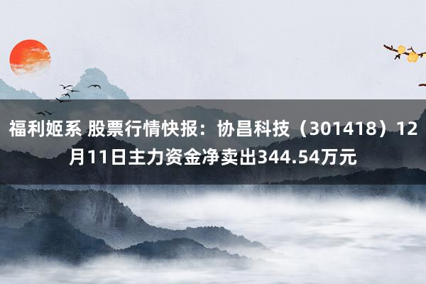 福利姬系 股票行情快报：协昌科技（301418）12月11日主力资金净卖出344.54万元