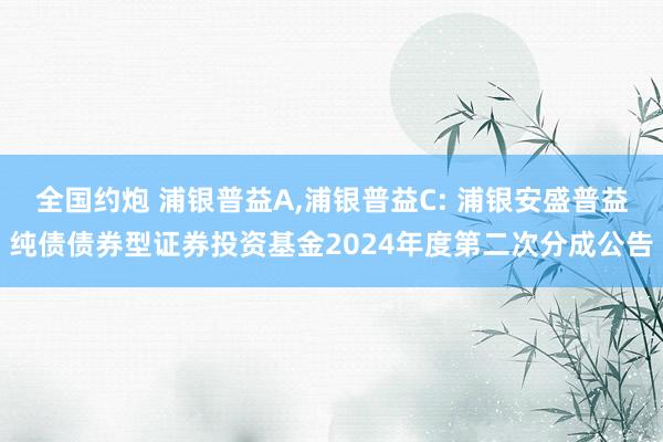 全国约炮 浦银普益A,浦银普益C: 浦银安盛普益纯债债券型证券投资基金2024年度第二次分成公告