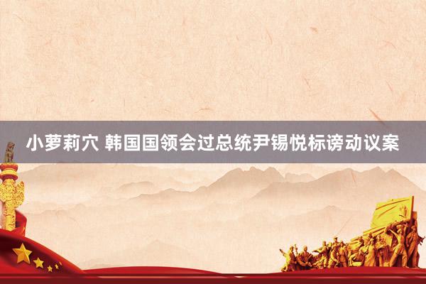 小萝莉穴 韩国国领会过总统尹锡悦标谤动议案