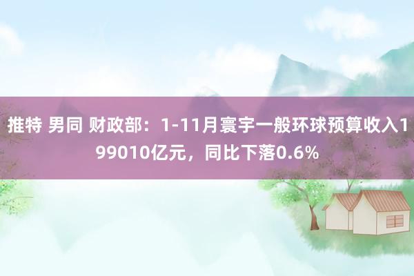 推特 男同 财政部：1-11月寰宇一般环球预算收入199010亿元，同比下落0.6%
