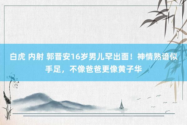 白虎 内射 郭晋安16岁男儿罕出面！神情熟谙似手足，不像爸爸更像黄子华