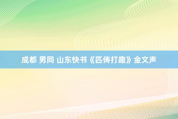 成都 男同 山东快书《匹俦打趣》金文声