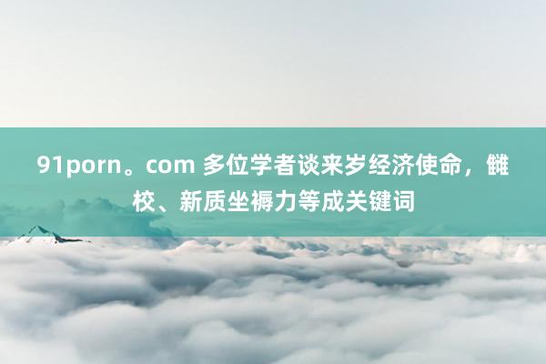 91porn。com 多位学者谈来岁经济使命，雠校、新质坐褥力等成关键词