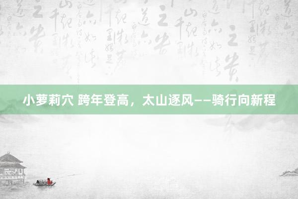 小萝莉穴 跨年登高，太山逐风——骑行向新程