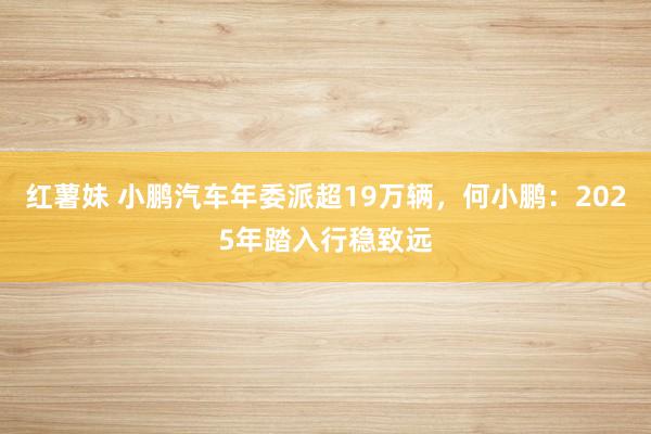 红薯妹 小鹏汽车年委派超19万辆，何小鹏：2025年踏入行稳致远