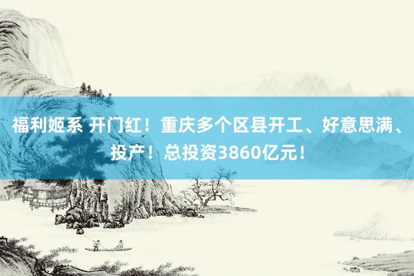 福利姬系 开门红！重庆多个区县开工、好意思满、投产！总投资3860亿元！