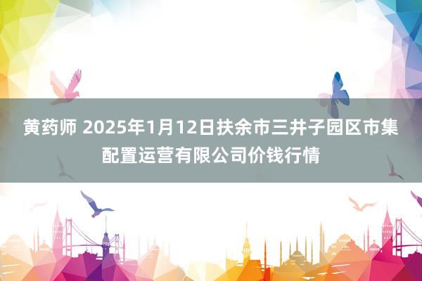黄药师 2025年1月12日扶余市三井子园区市集配置运营有限公司价钱行情