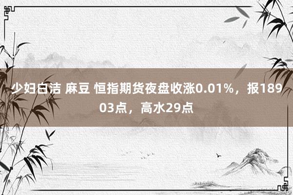 少妇白洁 麻豆 恒指期货夜盘收涨0.01%，报18903点，高水29点