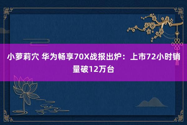 小萝莉穴 华为畅享70X战报出炉：上市72小时销量破12万台
