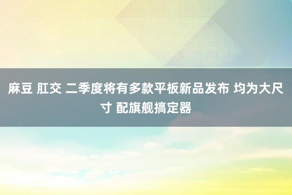 麻豆 肛交 二季度将有多款平板新品发布 均为大尺寸 配旗舰搞定器