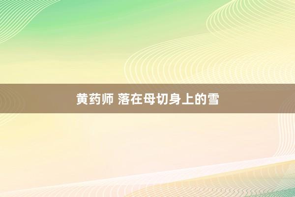 黄药师 落在母切身上的雪