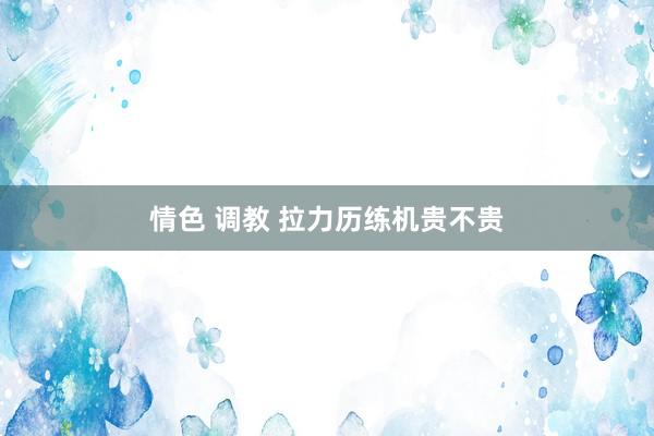 情色 调教 拉力历练机贵不贵