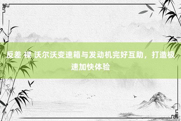 反差 裸 沃尔沃变速箱与发动机完好互助，打造极速加快体验