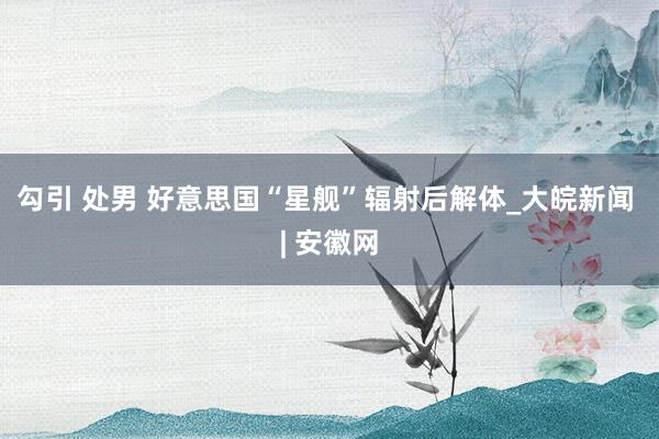 勾引 处男 好意思国“星舰”辐射后解体_大皖新闻 | 安徽网