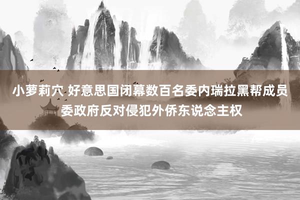小萝莉穴 好意思国闭幕数百名委内瑞拉黑帮成员 委政府反对侵犯外侨东说念主权