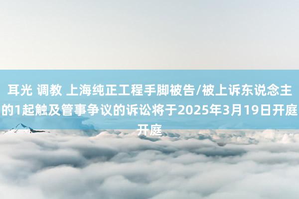 耳光 调教 上海纯正工程手脚被告/被上诉东说念主的1起触及管事争议的诉讼将于2025年3月19日开庭