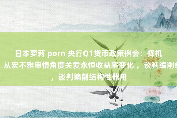 日本萝莉 porn 央行Q1货币政策例会：择机降准降息，从宏不雅审慎角度关爱永恒收益率变化 ，谈判编削结构性器用